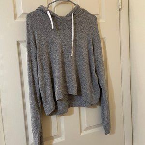 Grey Crop Top Hoodie